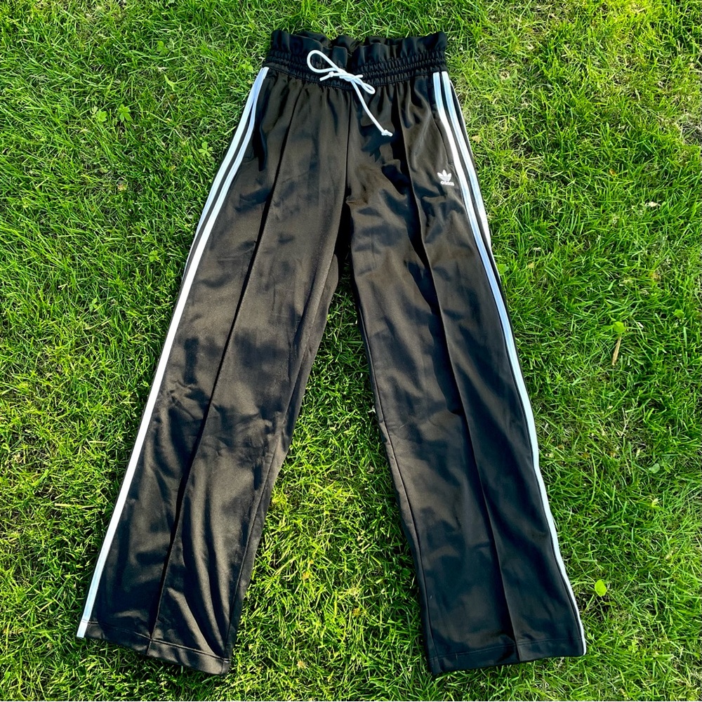 ADIDAS PAPER BAG HIGH WAISTED WIDE LEG TRACK PANTS